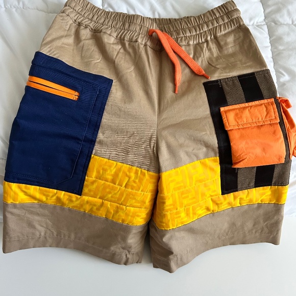 Fendi Boys' Cotton Patchwork Bermudas